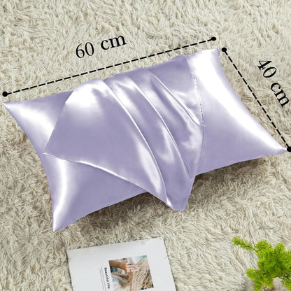 Vielit Satin Kissenbezug 40x60 Lila mit Haargummis