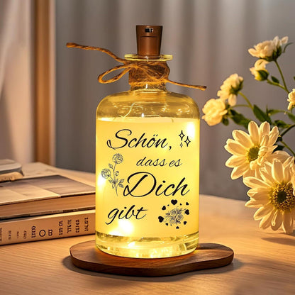 LED Flaschenlicht Geschenk für Frauen - Schön, dass es Dich