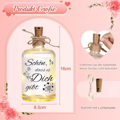 LED Flaschenlicht Geschenk für Frauen - Schön, dass es Dich