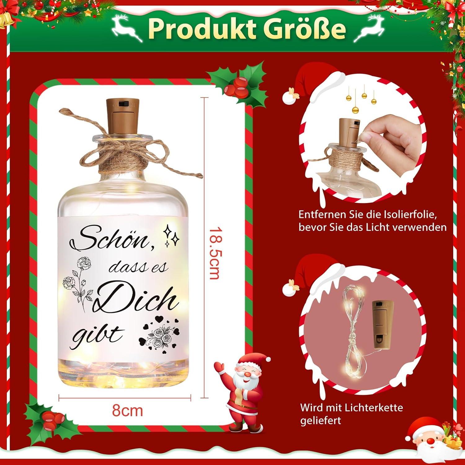 LED Flaschenlicht Geschenk Frauen Freundin Mama Spruch Deko Weihnachtsgeschenk