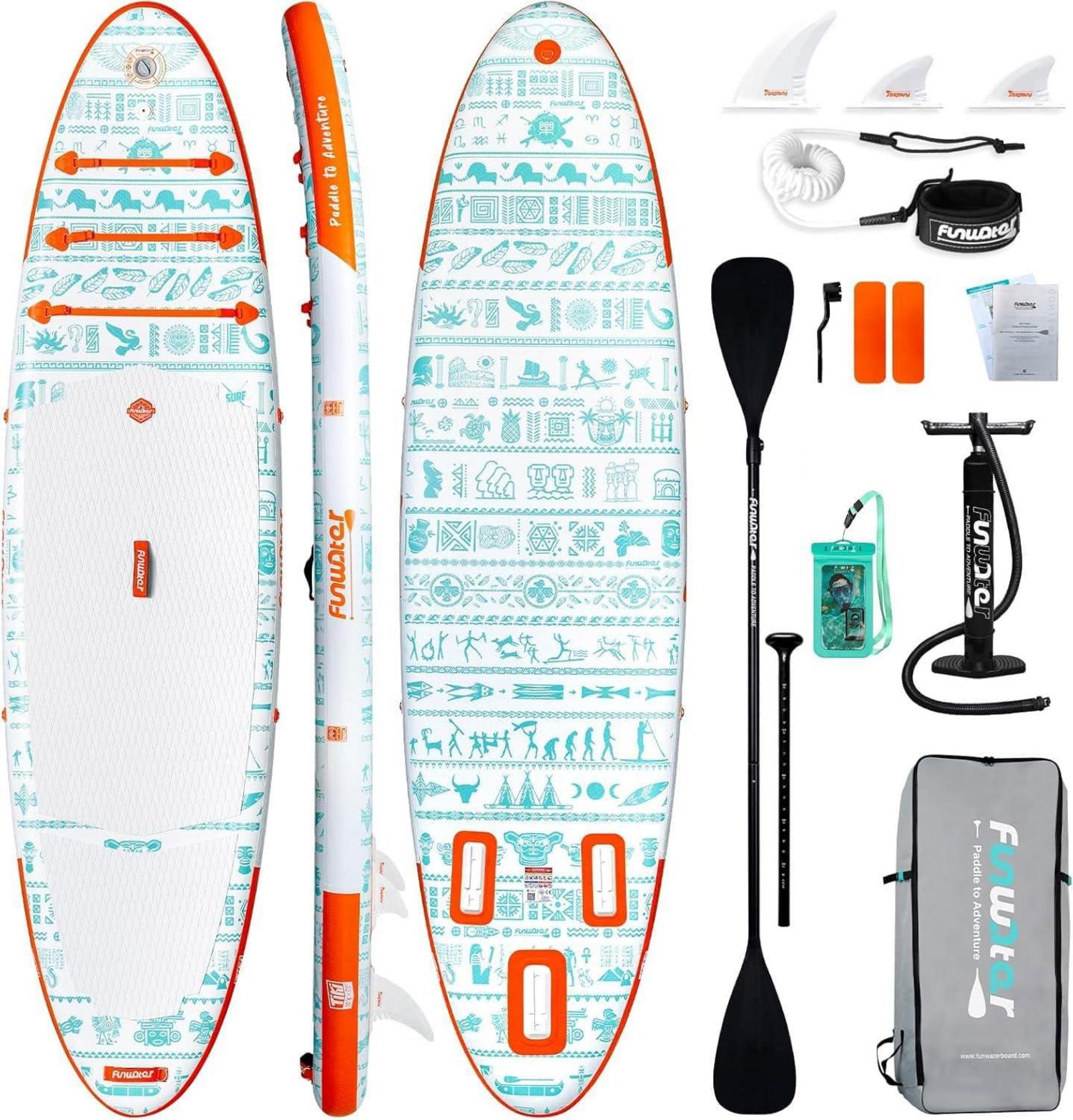 Aufblasbares SUP Board mit Zubehör, TIKI Muster