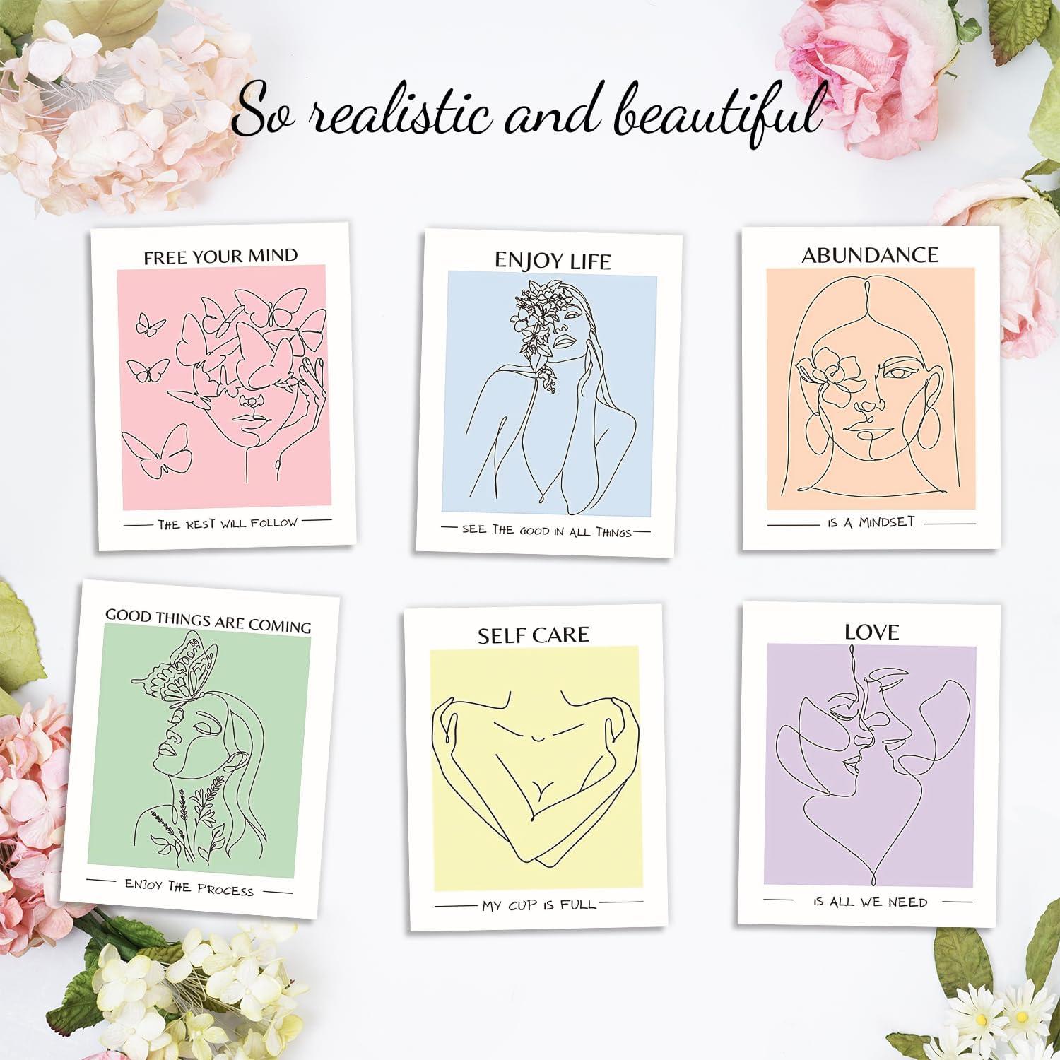 Abstrakte Leinwand Wandbilder Weibliches Gesicht Blumen Schmetterling