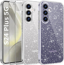 Klar Glitzer Handyhülle Samsung Galaxy S24 Plus 5G, 2 Stück