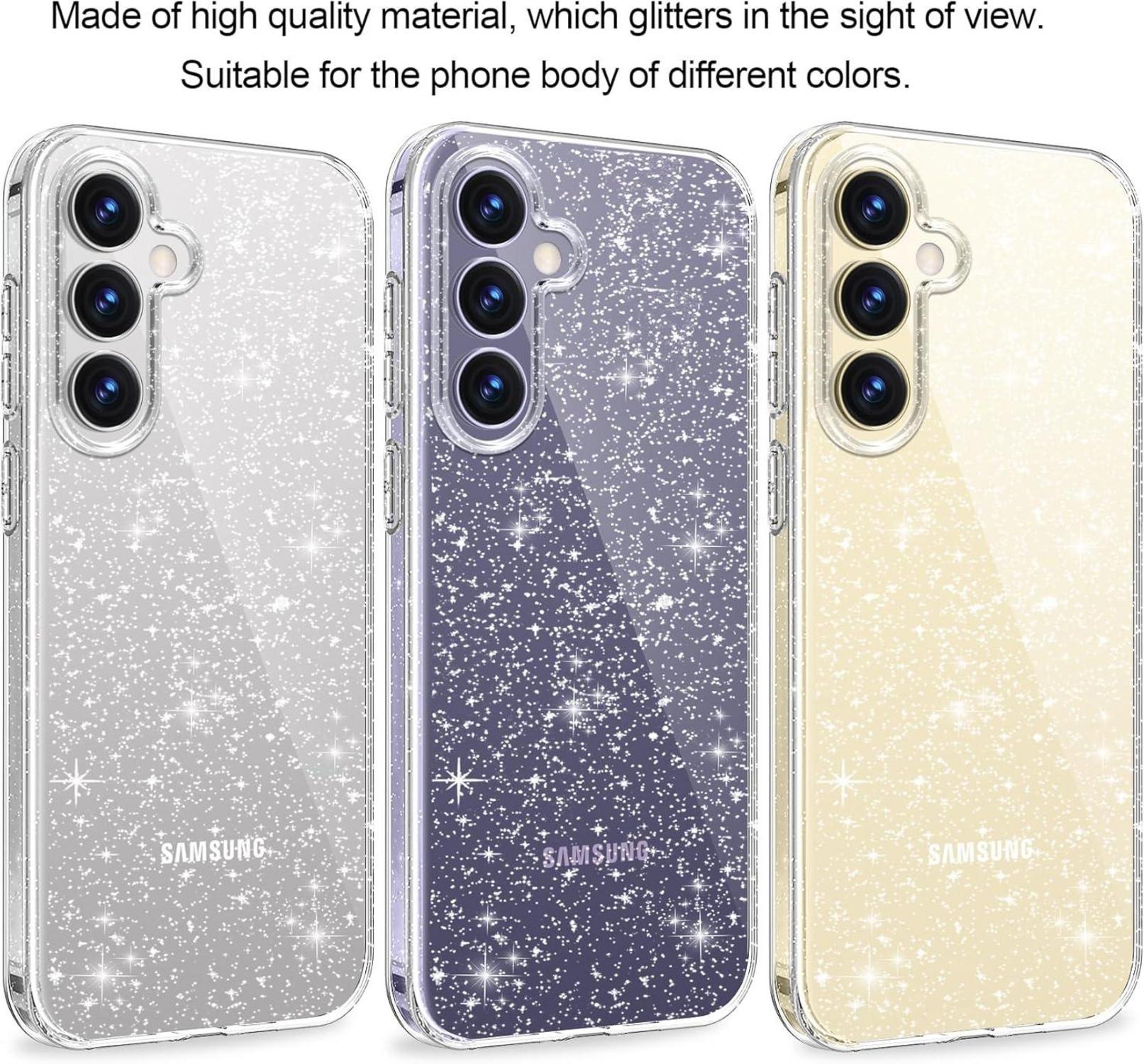 Klar Glitzer Handyhülle Samsung Galaxy S24 Plus 5G, 2 Stück
