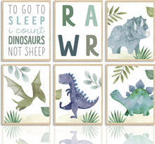 Abstrakte Dinosaurier Cartoon Wandbilder Aquarell Leinwand 20x25cm 6er