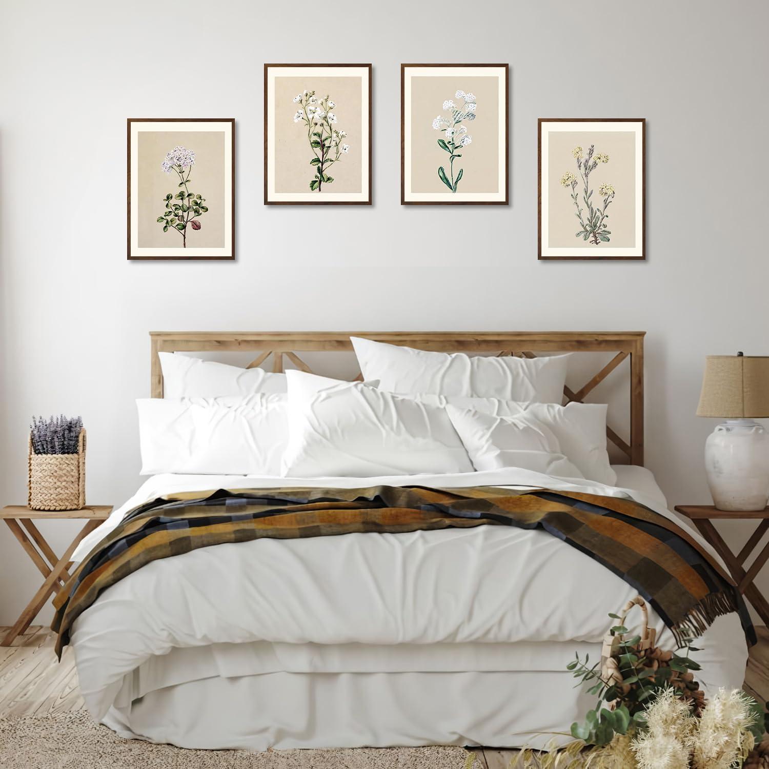 Botanische Vintage Wandbilder Set 4-teilig 30x40cm