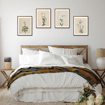 Botanische Vintage Wandbilder Set 4-teilig 30x40cm