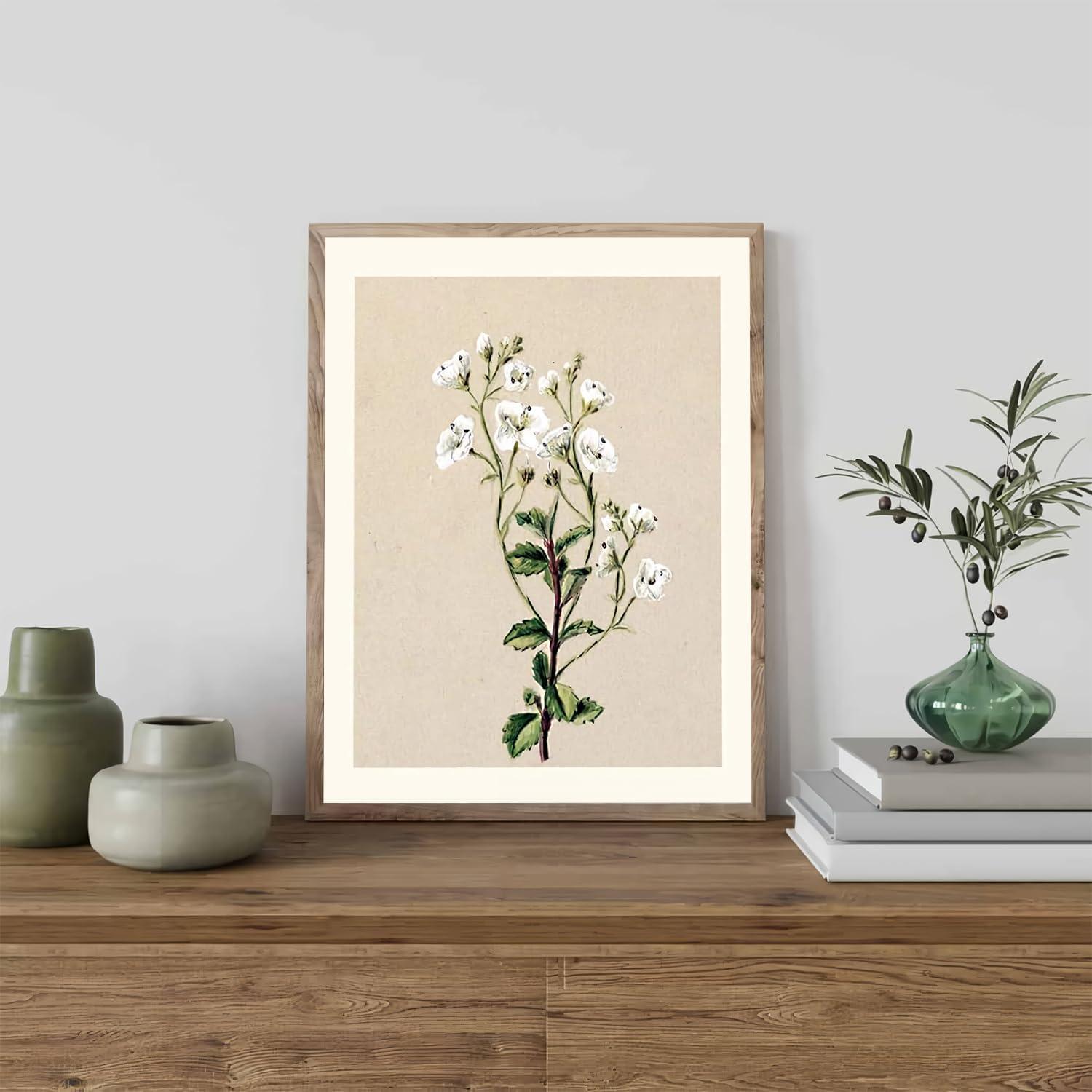 Blumen Wandbilder Botanische Leinwand Schlafzimmer Deko 4er Set