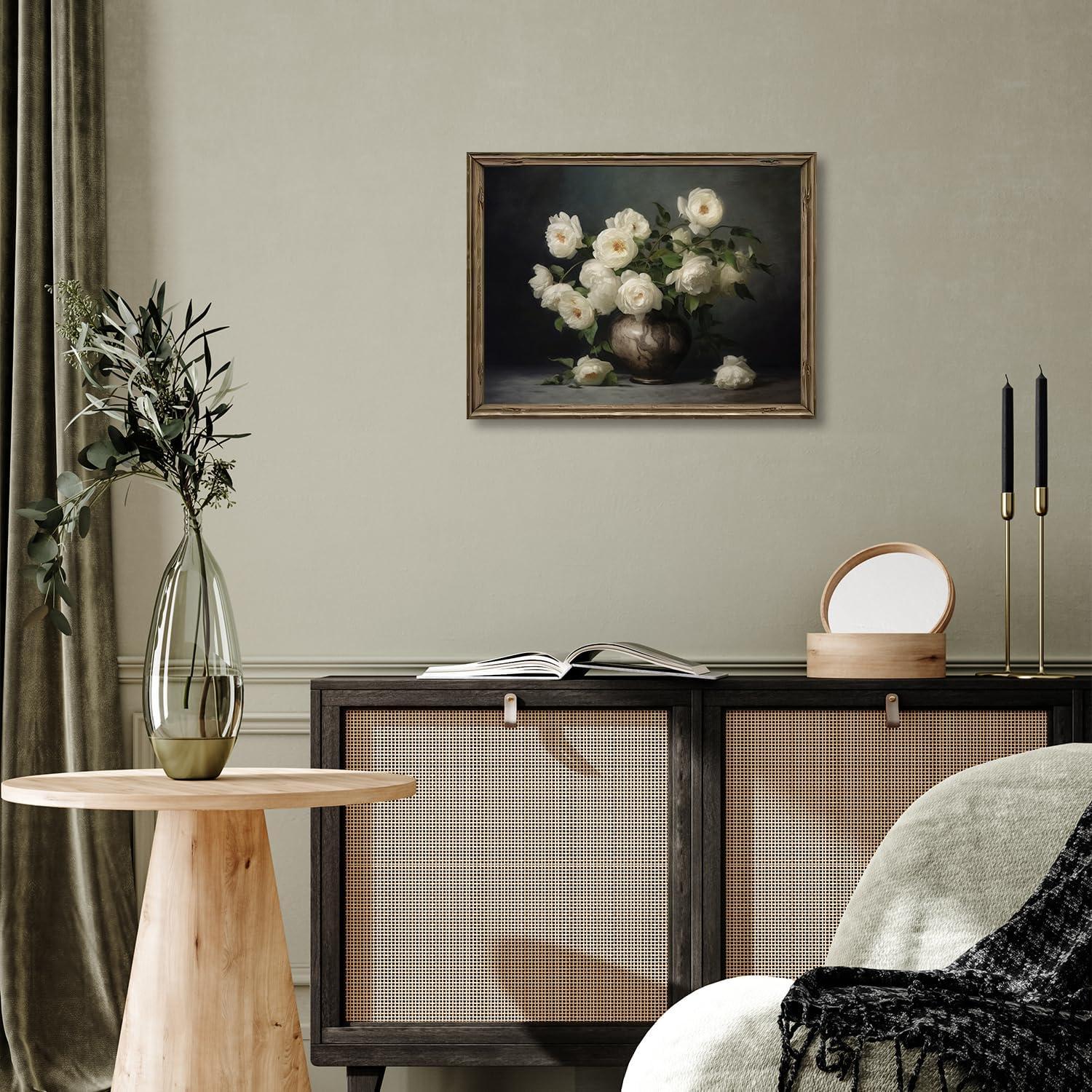 Blume Leinwand Wandbilder Vintage Rustikale Deko 30x40 cm