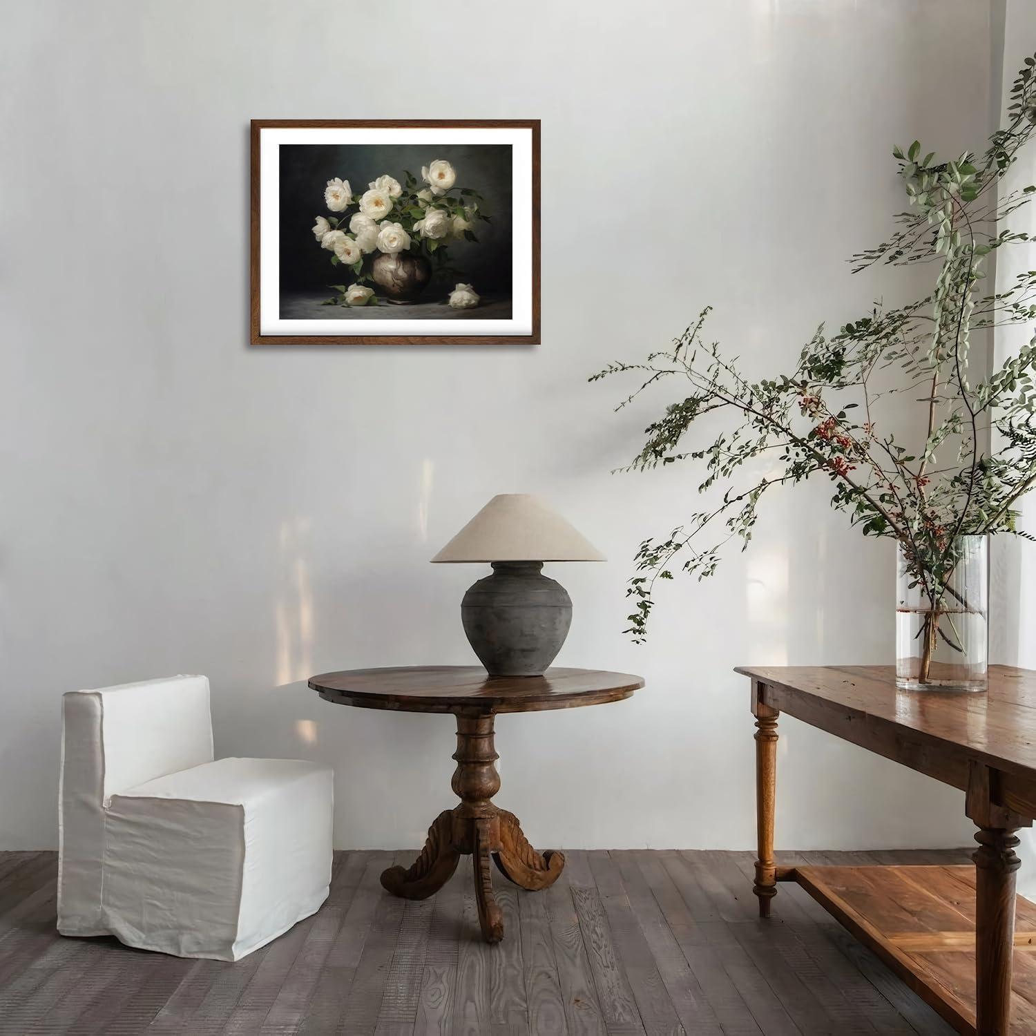 Wandbilder Vintage Blume Bauernhaus Ölgemälde Boho Rustikale 30x40 cm