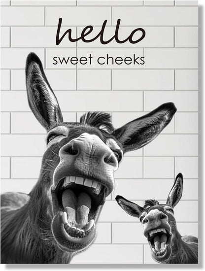 Lustiger Esel Wandbilder Leinwand Badezimmer Wohnzimmer Deko 30x40cm