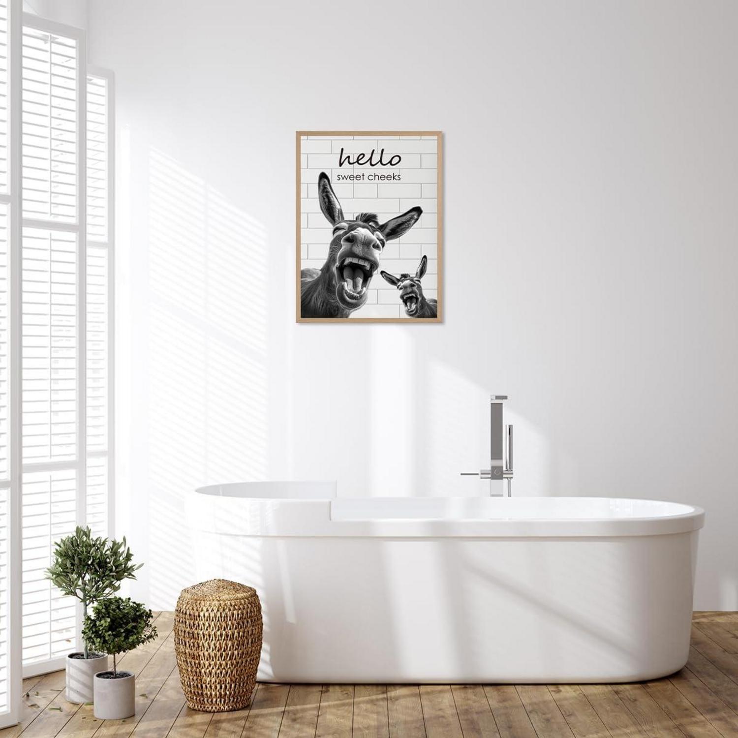 Lustiger Esel Wandbilder Leinwand Badezimmer Wohnzimmer Deko 30x40cm