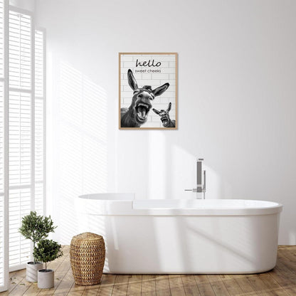 Lustiger Esel Wandbilder Leinwand Badezimmer Wohnzimmer Deko 30x40cm