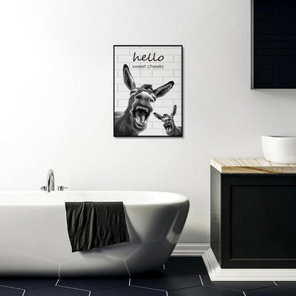 Lustiger Esel Leinwand Bilder Badezimmer Wohnzimmer Deko 30x40 cm