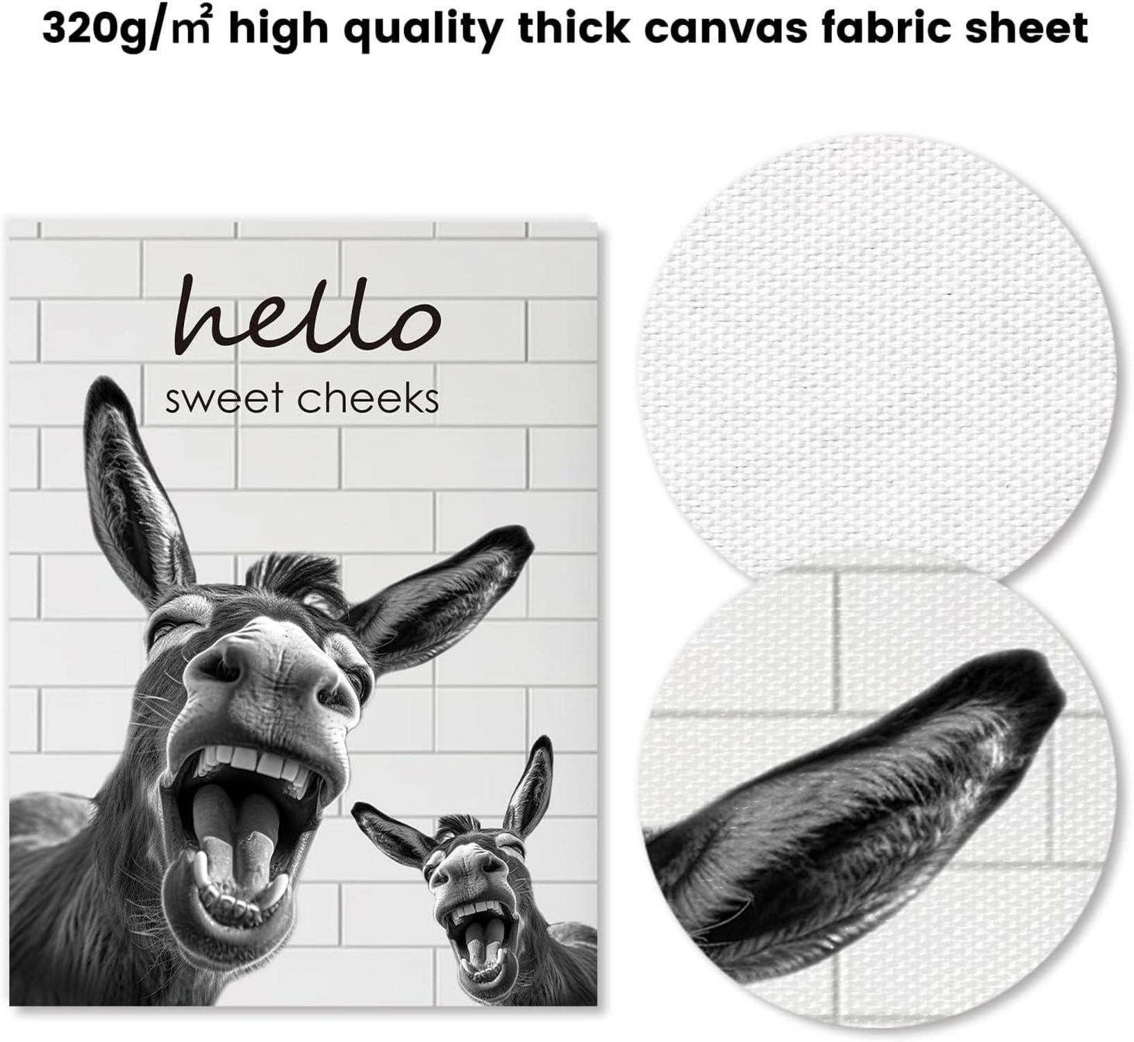 Lustiger Esel Leinwand Bilder Badezimmer Wohnzimmer Deko 30x40 cm