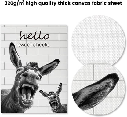 Lustiger Esel Leinwand Bilder Badezimmer Wohnzimmer Deko 30x40 cm