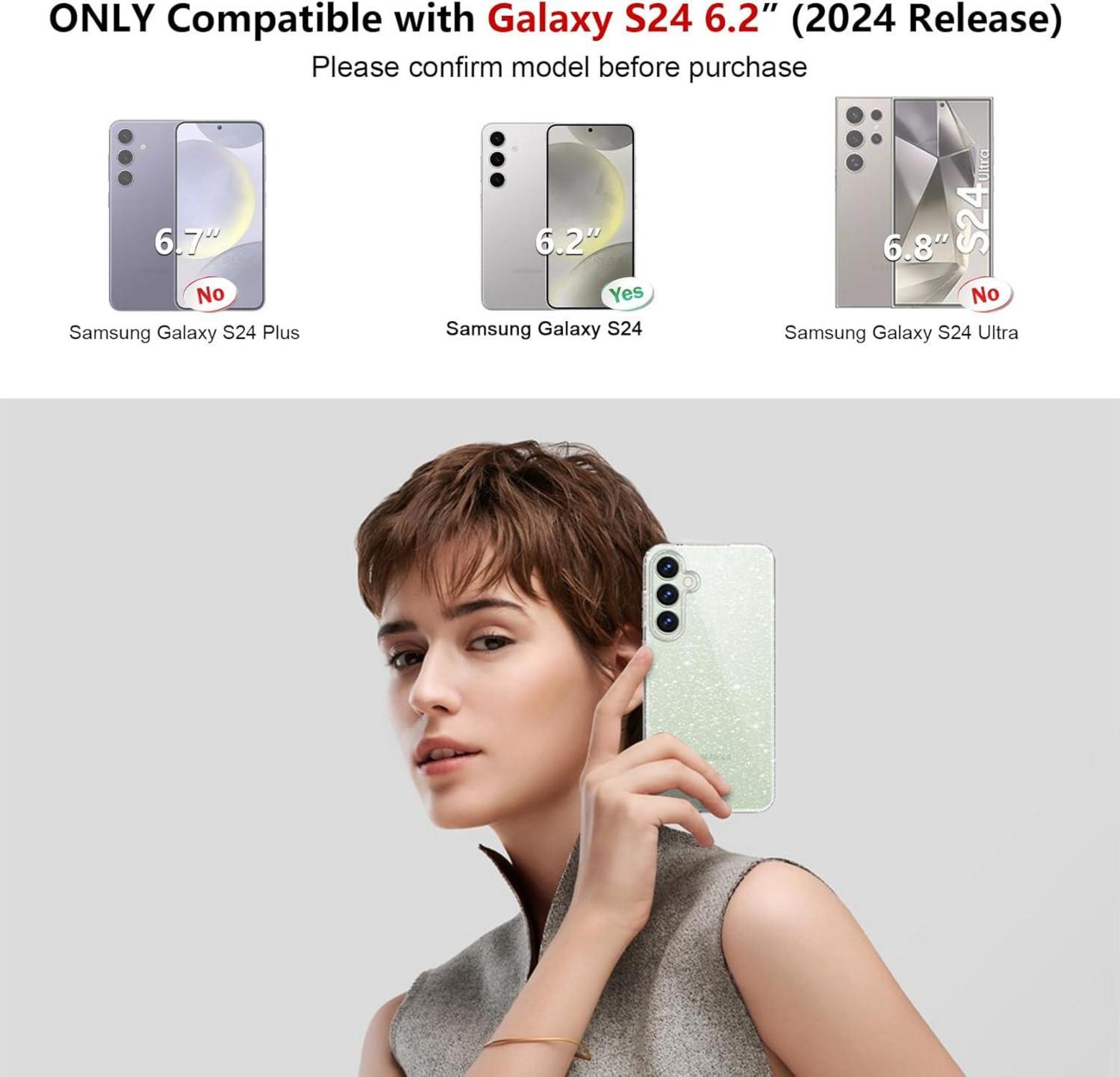Glitzer Handyhülle Samsung Galaxy S24 5G Transparent TPU