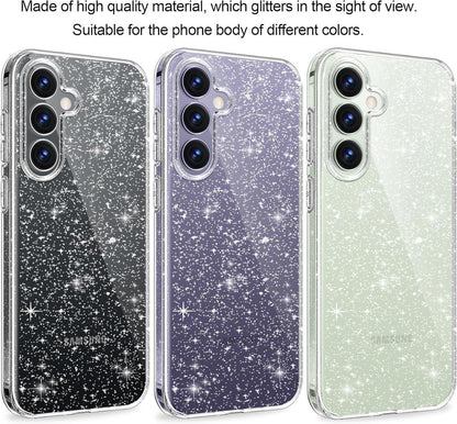 Glitzer Handyhülle Samsung Galaxy S24 5G Hülle 3in1 Transparent TPU