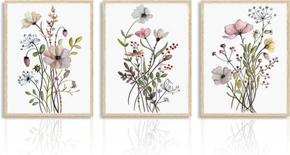 Botanische Wandbilder Blumen Leinwandbilder Set 30x40 Ungerahmt