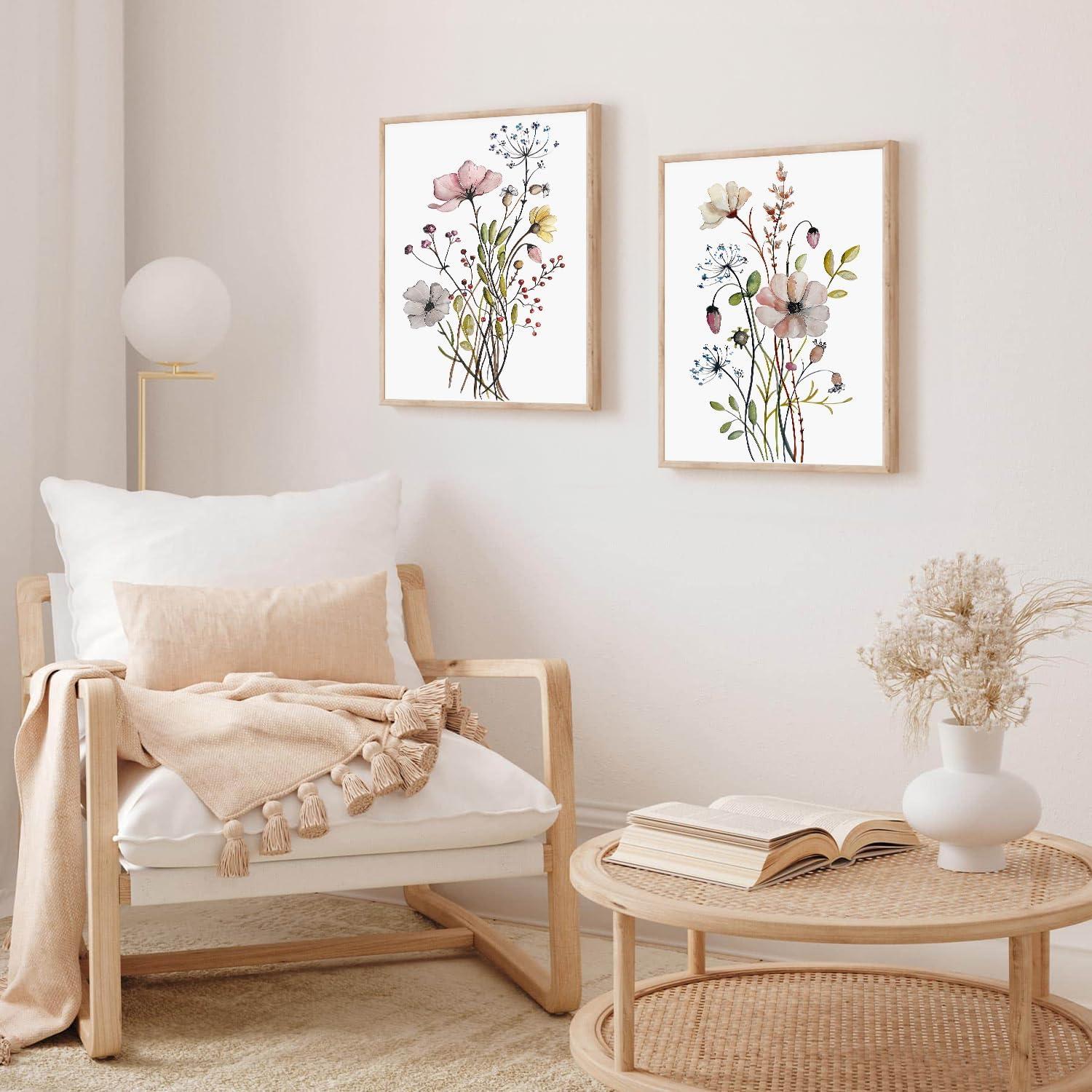 Botanische Wandbilder Blumen Leinwandbilder Set 30x40 Ungerahmt