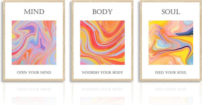 Inspirierende Wandbilder Abstrakt Leinwand Bilder 30x40 cm 3er Set