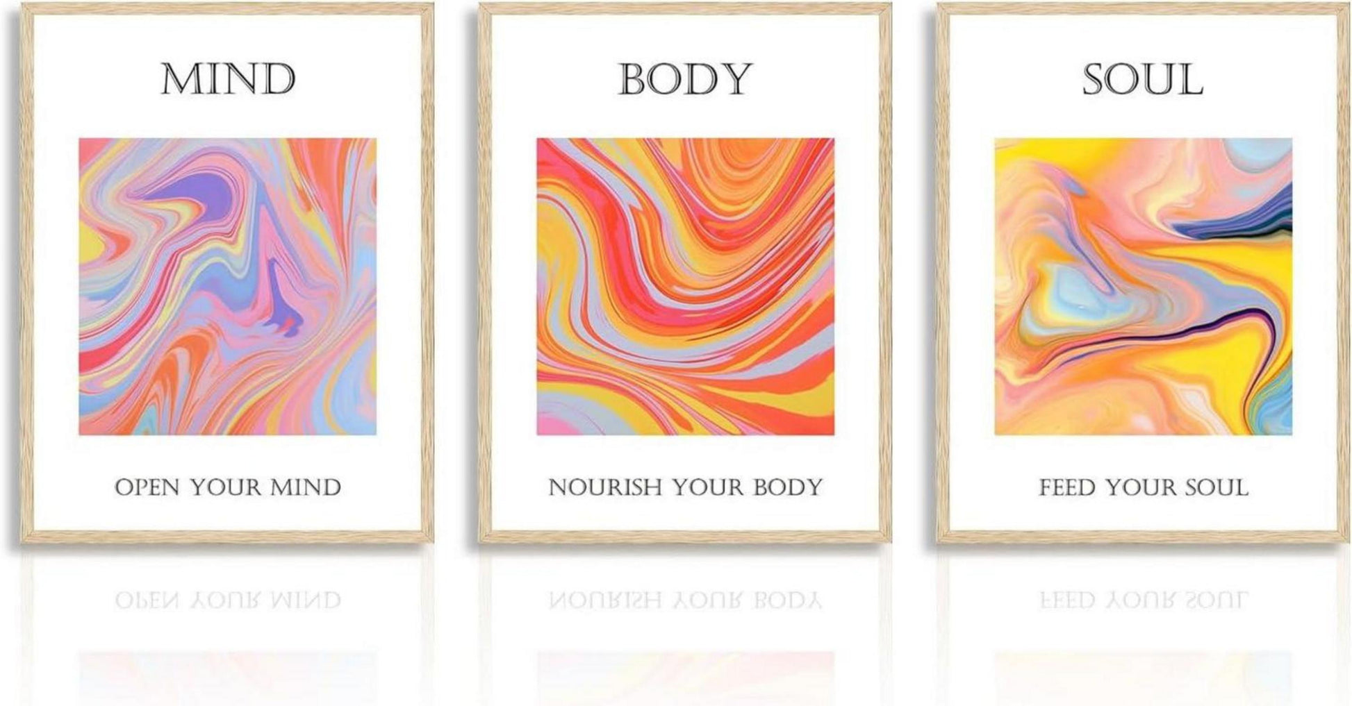 Inspirierende Wandbilder Abstrakt Leinwand Bilder 30x40 cm 3er Set