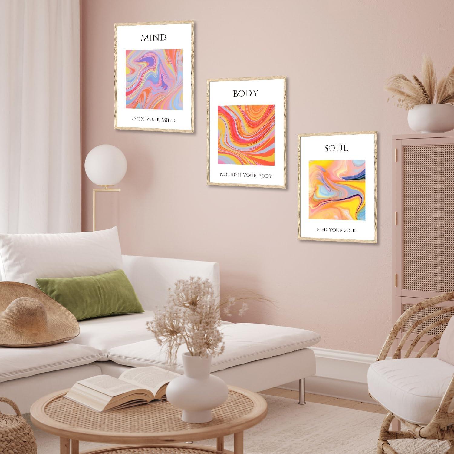 Inspirierende Wandbilder Abstrakt Leinwand Bilder 30x40 cm 3er Set