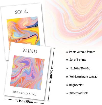 Inspirierende Spirituelle Abstrakte Leinwand Bilder 30x40cm 3er Set