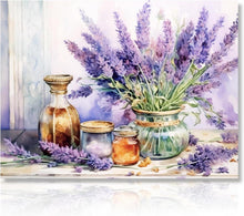 Vintage Lila Lavendel Blumen Leinwandbilder 30x40 cm Wanddeko