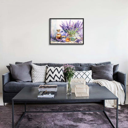 Vintage Lila Lavendel Blumen Leinwandbilder 30x40 cm Wanddeko