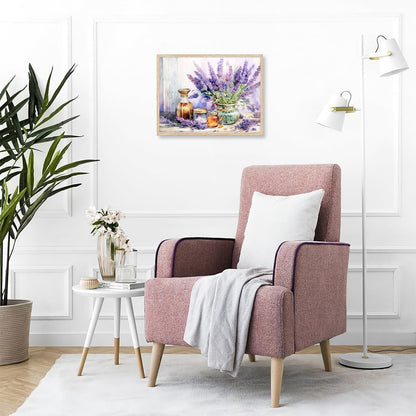 Vintage Lavendel Blumen Leinwand Wandbilder 30x40cm Wohnzimmer Schlafzimmer