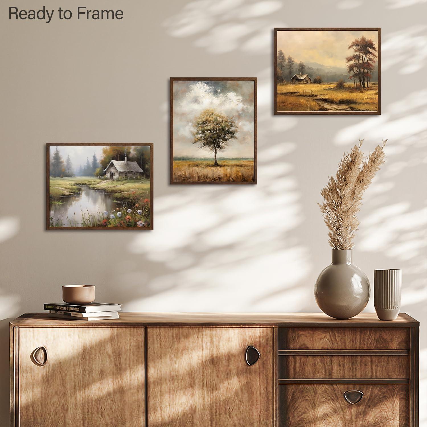 Rustikale Vintage Wandbilder Botanische Leinwand 20x25 cm 6er Set