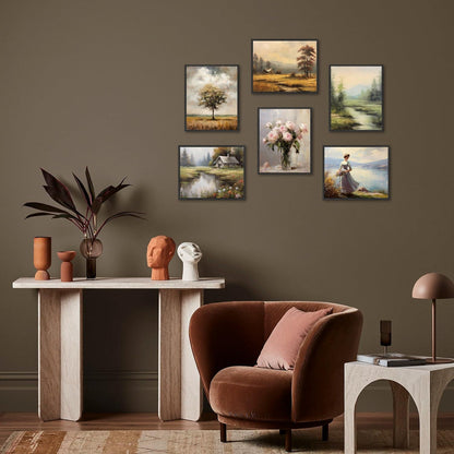 Vintage Wandbilder Französischer Landhausstil 20x25 cm 6er Set