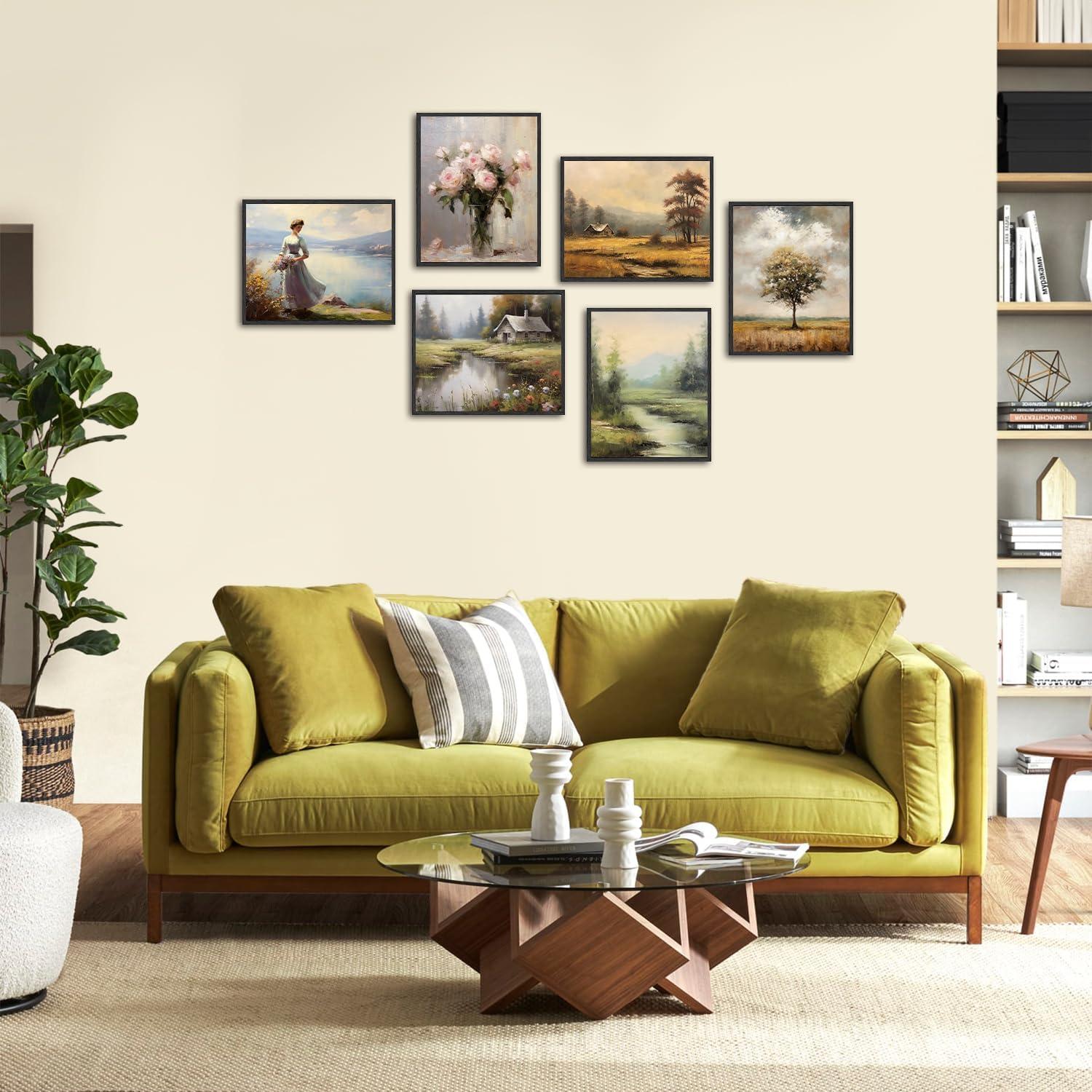 Vintage Rustikale Botanische Leinwandbilder Set Bauernhaus Deko