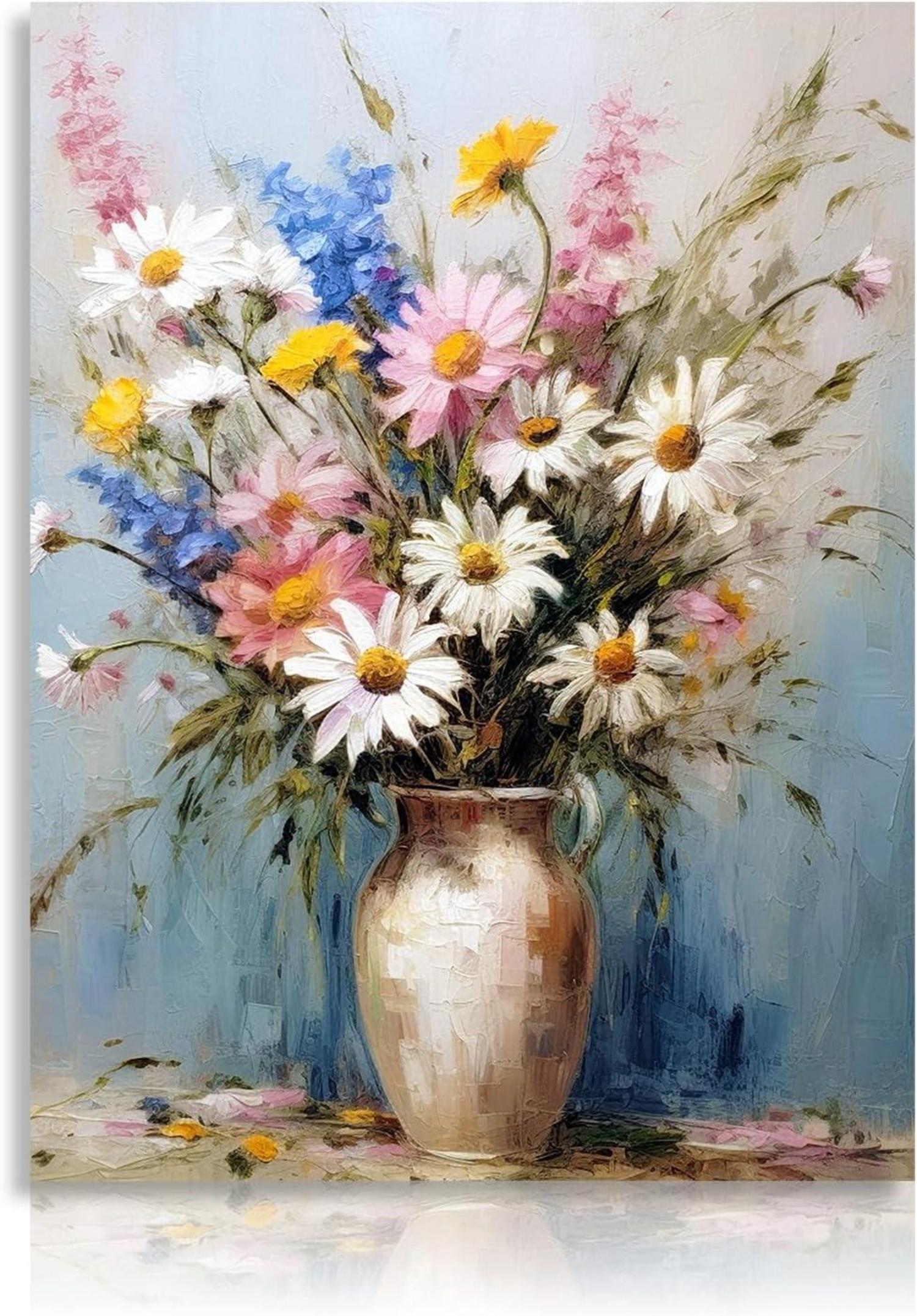 Vintage Bauernhaus Blumen Bilder auf Leinwand 30x40 cm