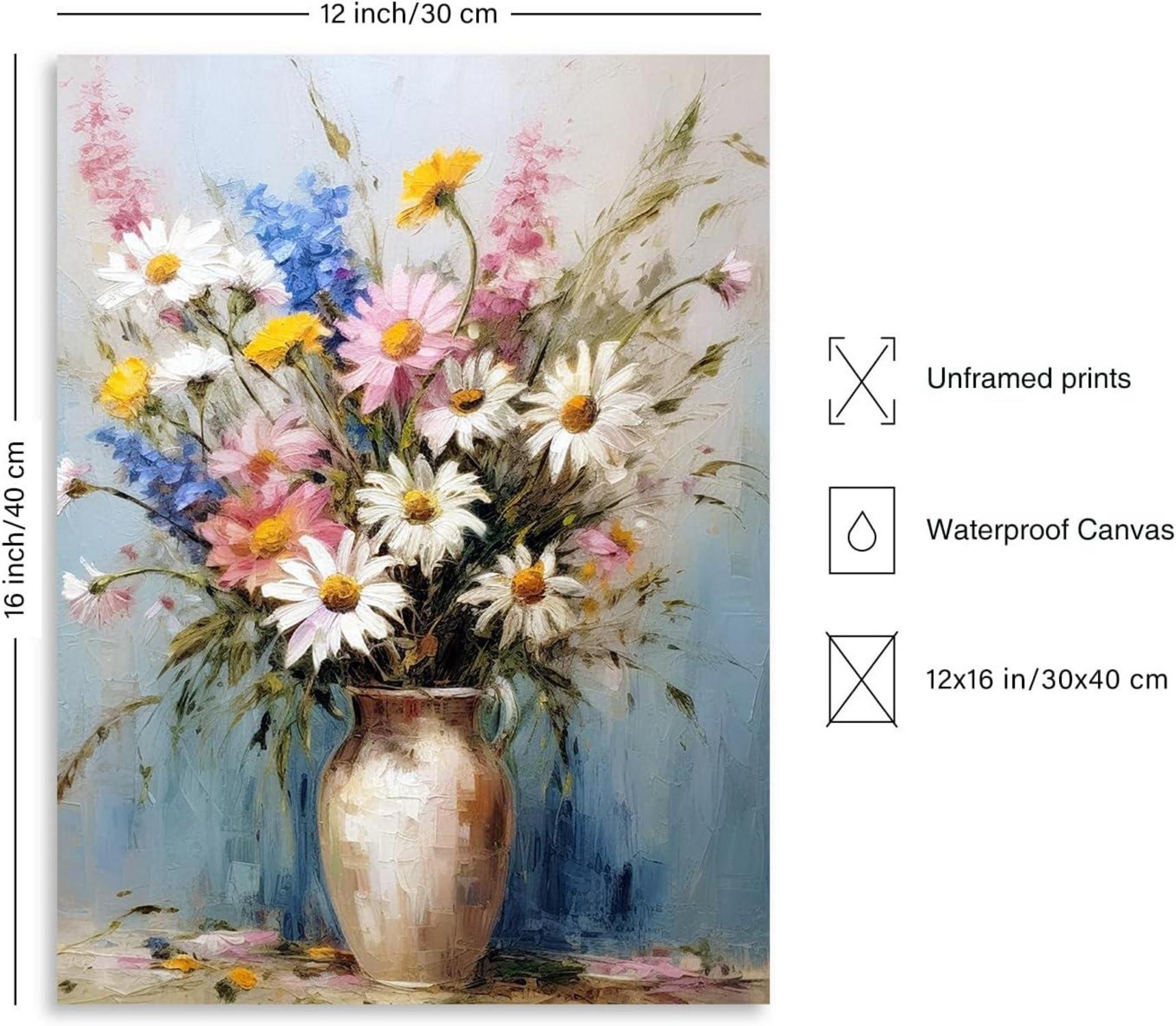 Vintage Blumen Bilder Leinwand Wanddeko 30x40 cm Schlafzimmer