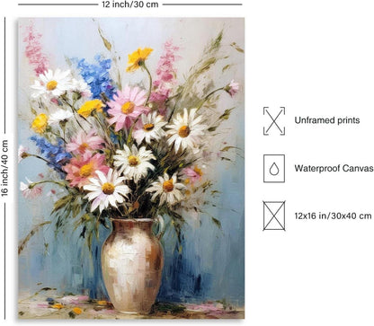 Vintage Blumen Bilder Leinwand Wanddeko 30x40 cm Schlafzimmer