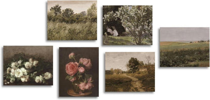 Vintage Rustikale Französisches Land Wandbilder Blumen Leinwand 20x25