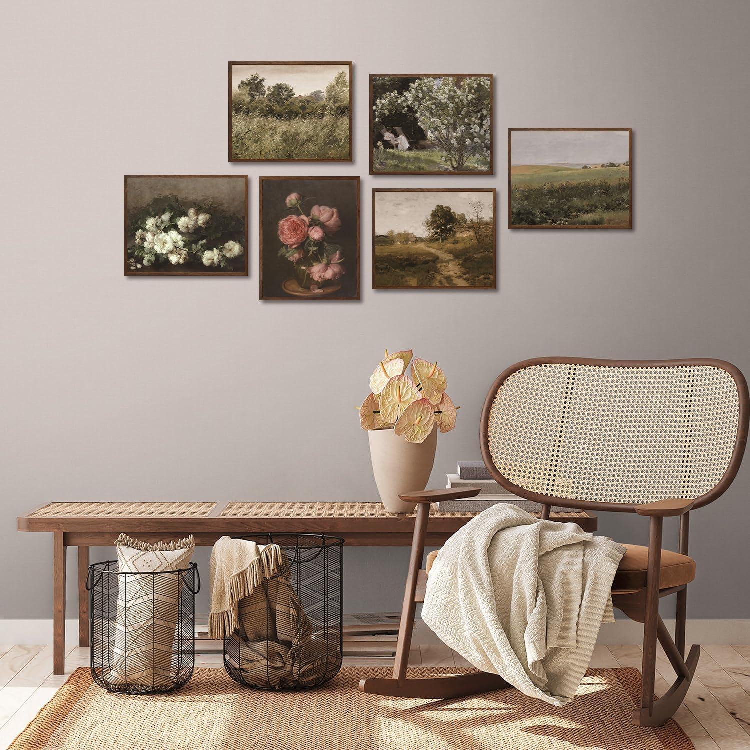 Vintage Rustikale Französische Wandbilder Blumen Leinwand