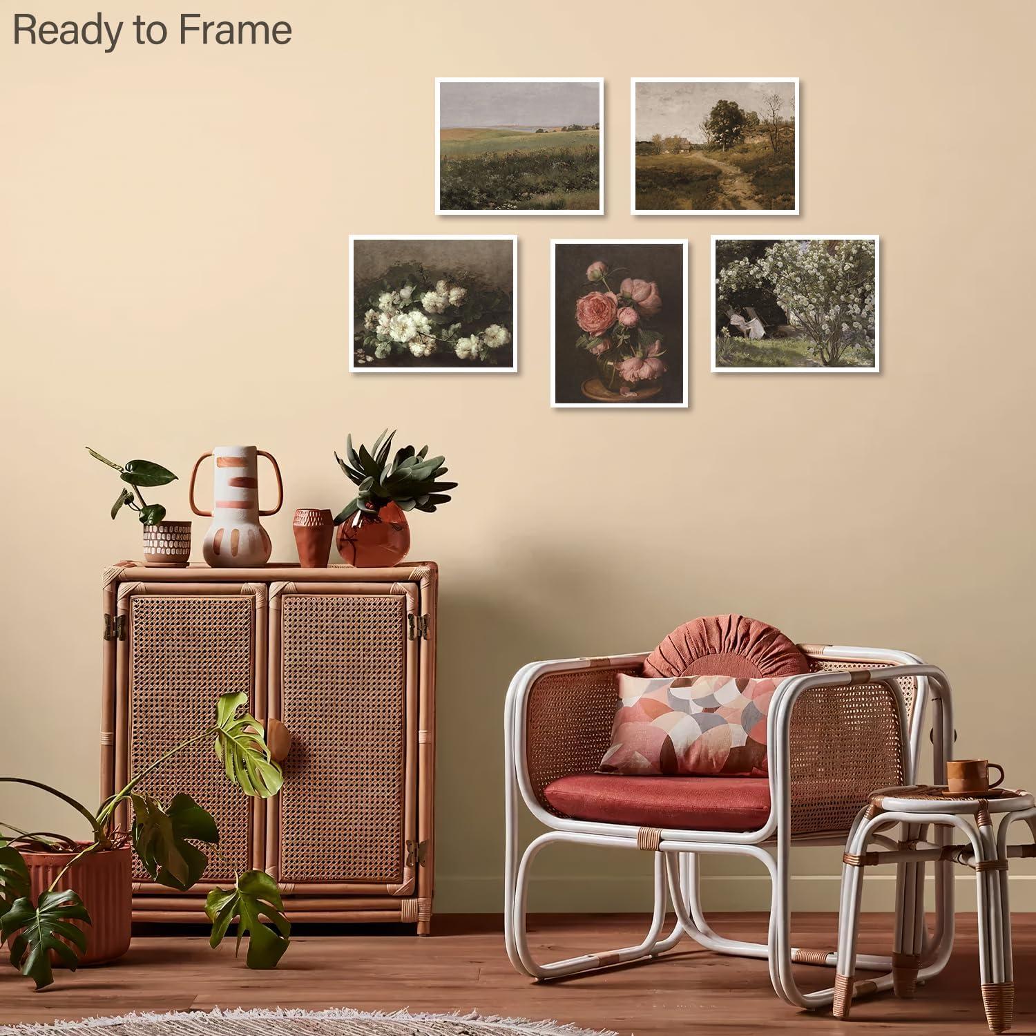 Vintage Französisches Land Blumen Wandbilder Set 20x25 cm 6er ohne Rahmen