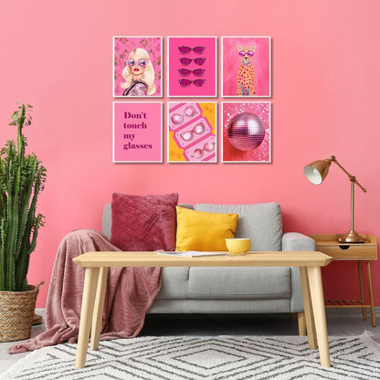 Rosa Discokugel Leinwandbilder Set für Teen