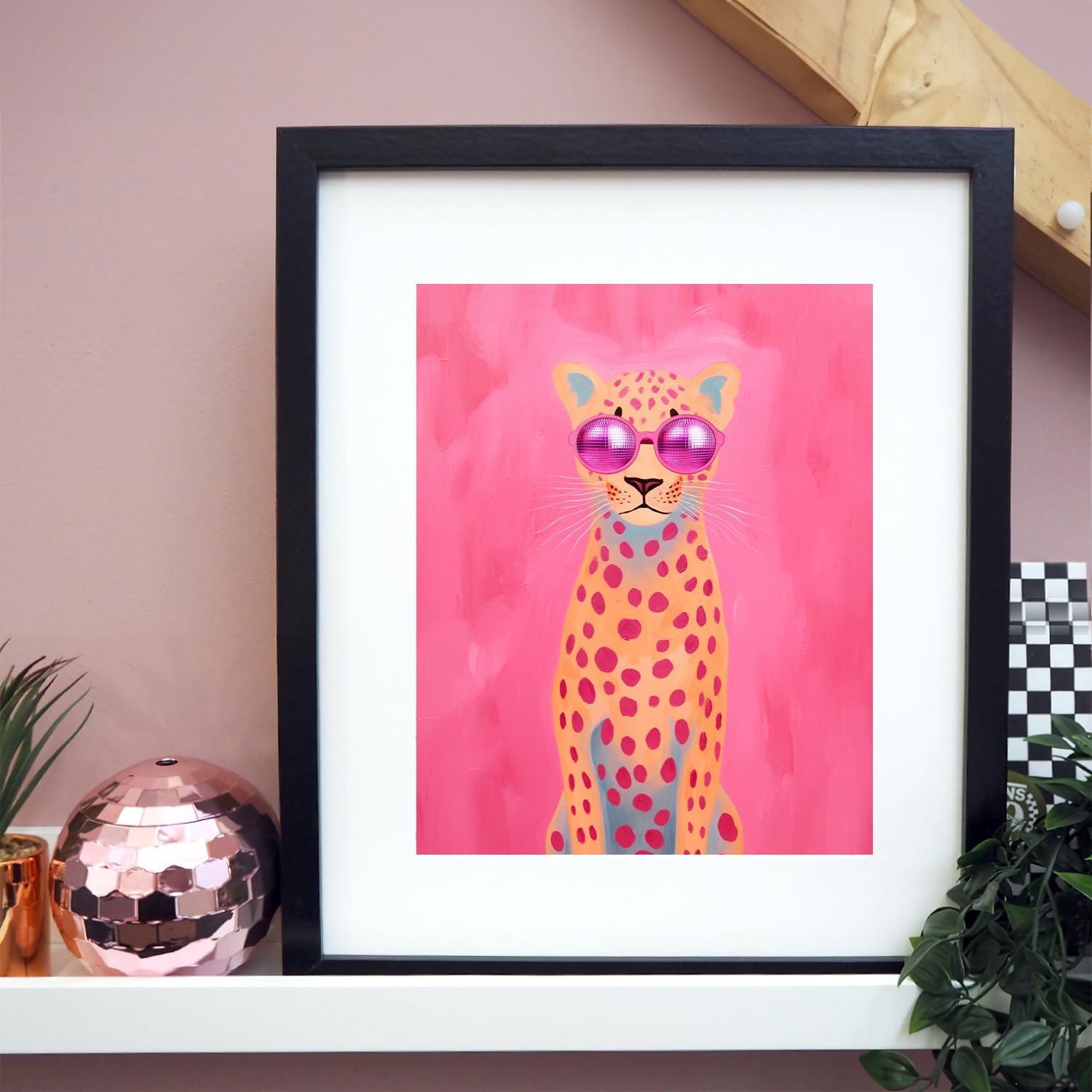 Rosa Preppy Wandbilder Discokugel Ästhetische Leinwandbilder 20x25cm