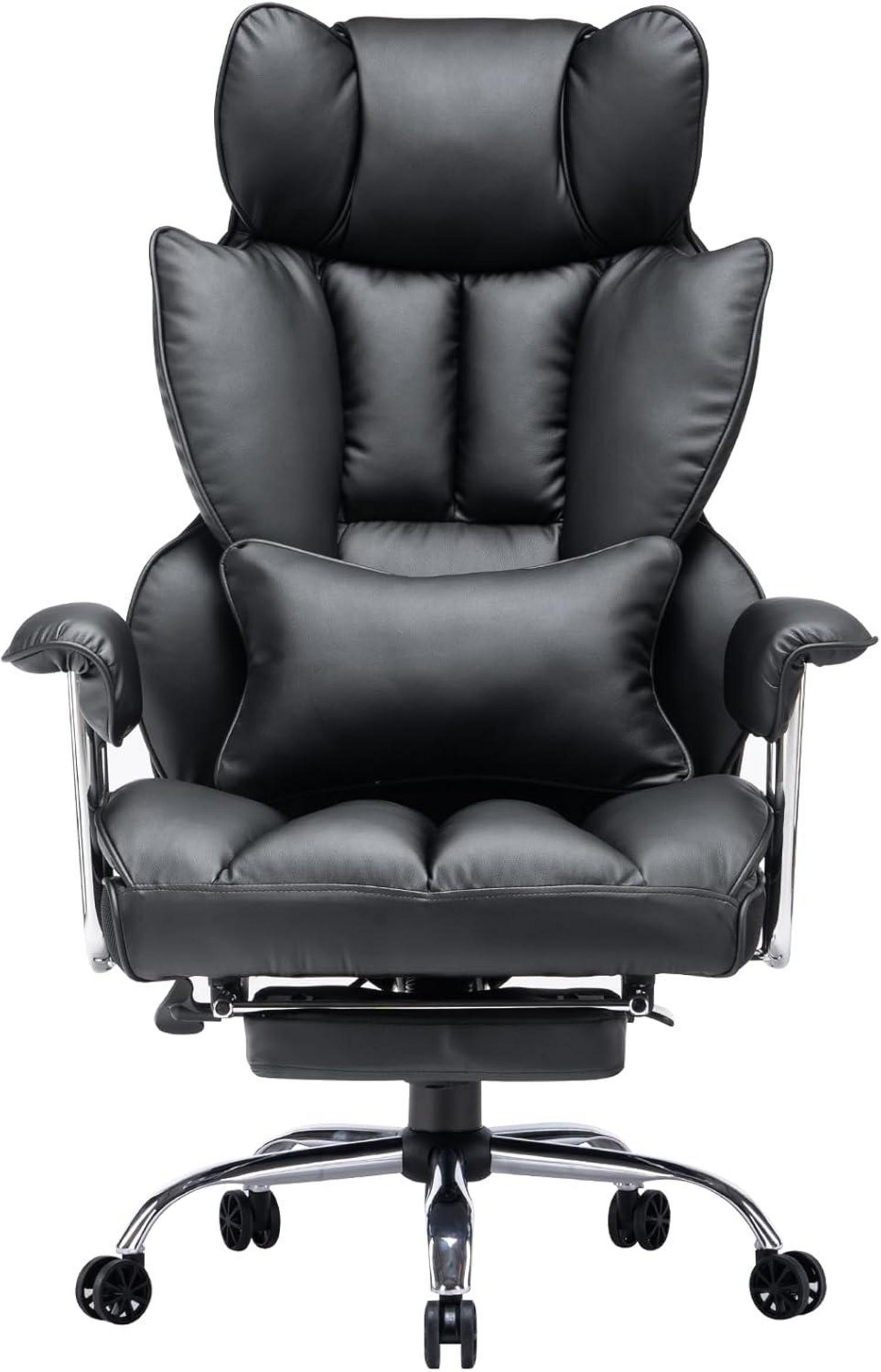 Ergonomischer Bürostuhl mit Fußstütze und Lendenwirbelstütze