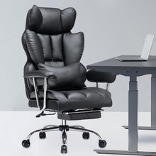 Efomao Bürostuhl ergonomisch mit PU Leder, Fußstütze und