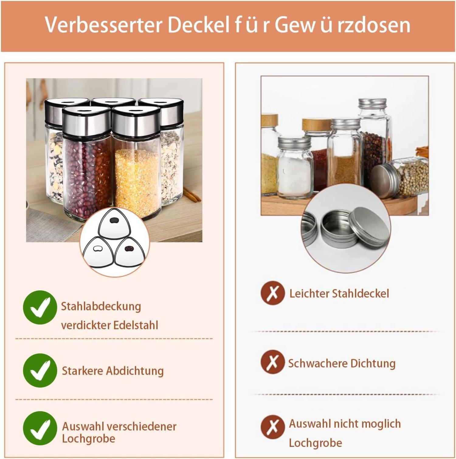 6 Gewürzdosen 100ml: Luftdicht, langlebig, leicht & multifunktional