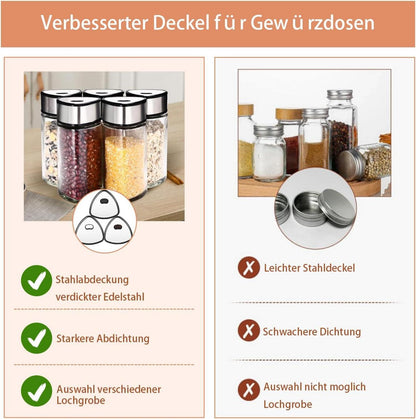 6 Gewürzdosen 100ml: Luftdicht, langlebig, leicht & multifunktional