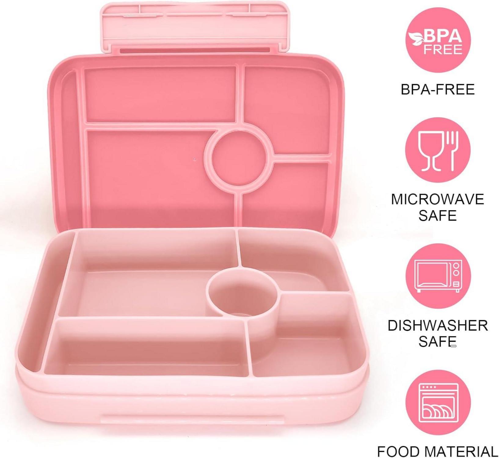Brotdose Kinder mit Fächern 1050ml Auslaufsicher Bento-Box Pink
