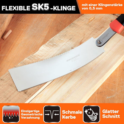 Holzsäge 0,5mm SK5 Klinge, Japansäge Doppelte Kante 18TPI/7-12TPI