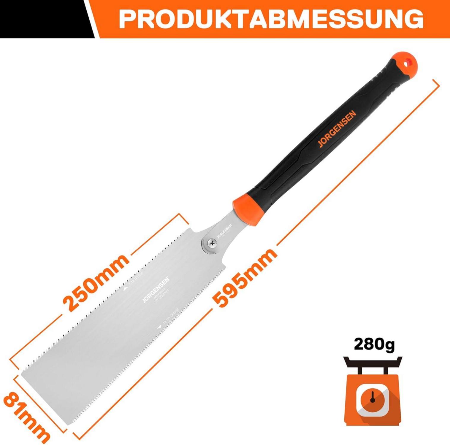 250mm Japansäge mit 0,5mm SK5 Klinge, doppelte Kante Handsäge