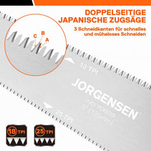 JORGENSEN 125mm Japansäge SK5 Klinge 18TPI/25TPI Holzsäge